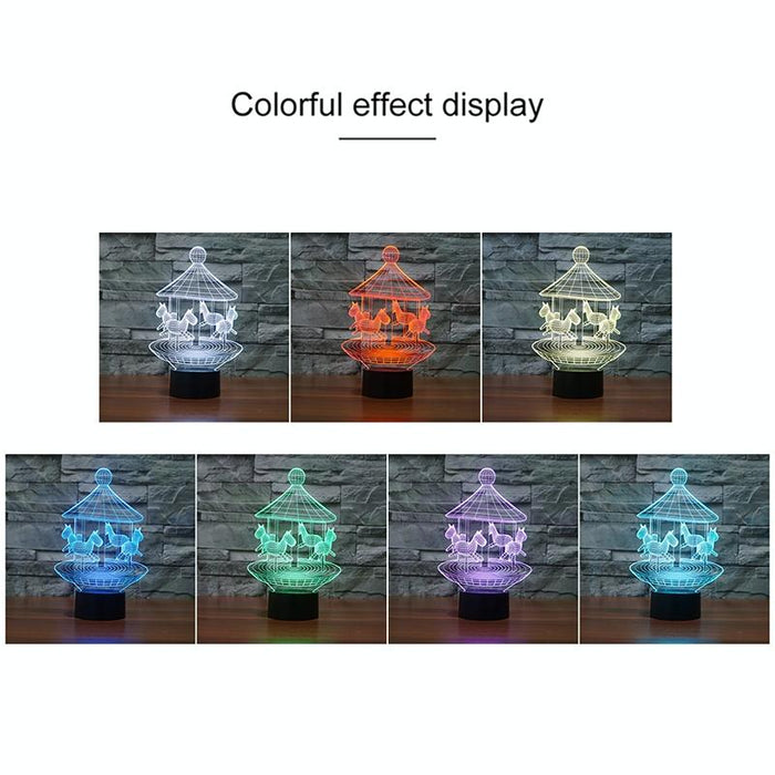 3D Led Night Light Touch Usb Black Base Creative Design