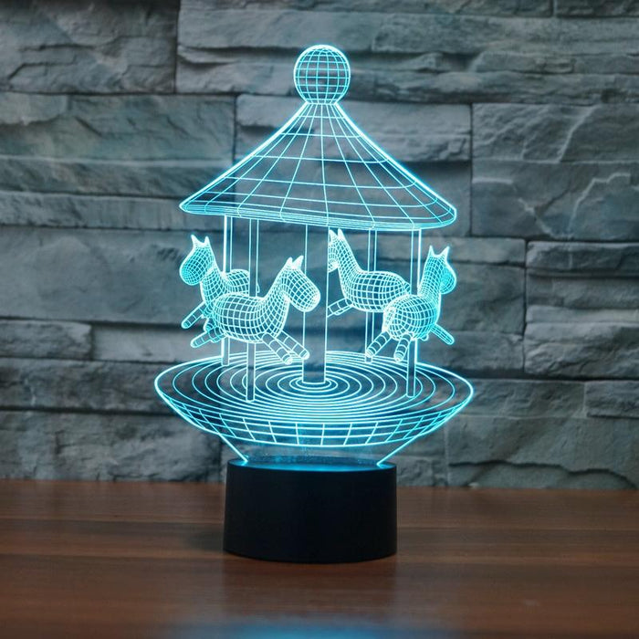 3D Led Night Light Touch Usb Black Base Creative Design