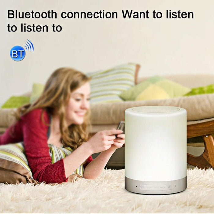 Multifunctional Bluetooth Speaker With Led Light & Handle Aux In Hands-Free Tf Card Atmosphere Light Music Table Lamp