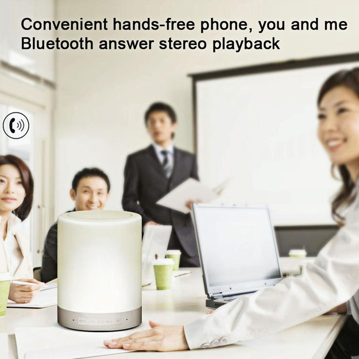 Multifunctional Bluetooth Speaker With Led Light & Handle Aux In Hands-Free Tf Card Atmosphere Light Music Table Lamp
