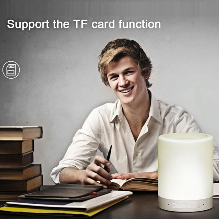 Multifunctional Bluetooth Speaker With Led Light & Handle Aux In Hands-Free Tf Card Atmosphere Light Music Table Lamp