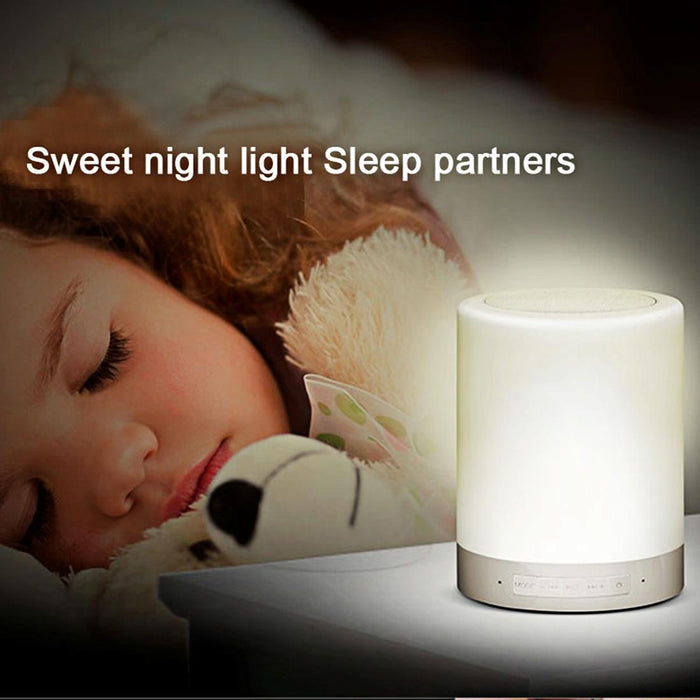 Multifunctional Bluetooth Speaker With Led Light & Handle Aux In Hands-Free Tf Card Atmosphere Light Music Table Lamp