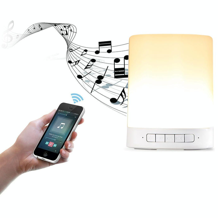 Multifunctional Bluetooth Speaker With Led Light & Handle Aux In Hands-Free Tf Card Atmosphere Light Music Table Lamp