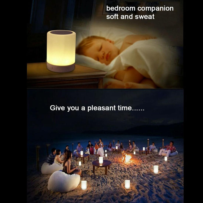 Multifunctional Bluetooth Speaker With Led Light & Handle Aux In Hands-Free Tf Card Atmosphere Light Music Table Lamp