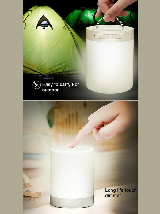 Multifunctional Bluetooth Speaker With Led Light & Handle Aux In Hands-Free Tf Card Atmosphere Light Music Table Lamp