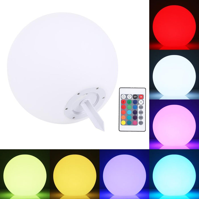 30Cm Colourful Led Ball Light W / Remote Ip65 Waterproof