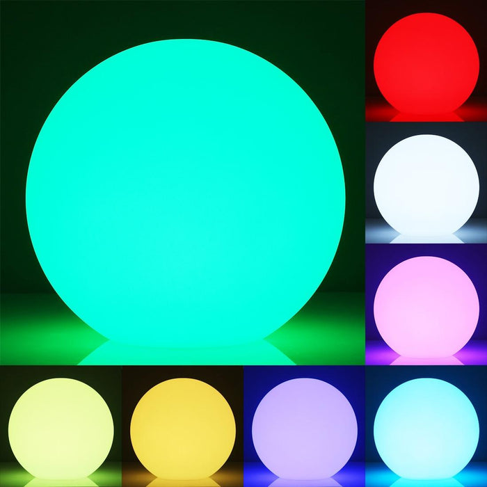 30Cm Colourful Led Ball Light W / Remote Ip65 Waterproof