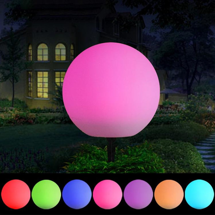 30Cm Colourful Led Ball Light W / Remote Ip65 Waterproof