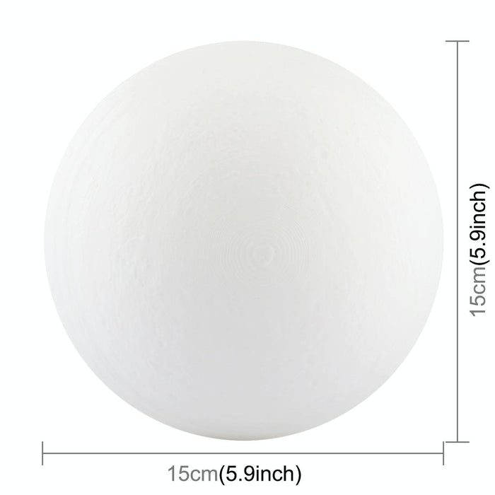 15Cm 3D Print Jupiter Lamp Touch Control Usb Charging 2-Colour Led Night Light With Wooden Base