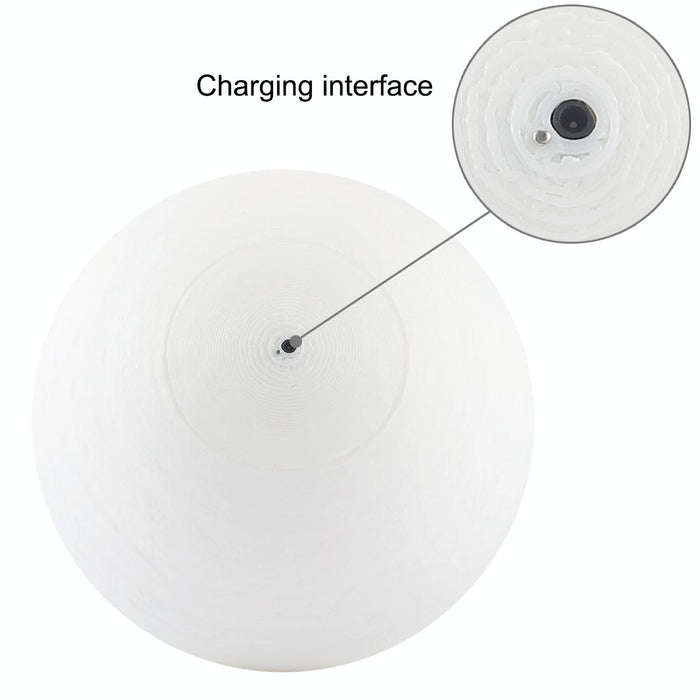 15Cm 3D Print Jupiter Lamp Touch Control Usb Charging 2-Colour Led Night Light With Wooden Base