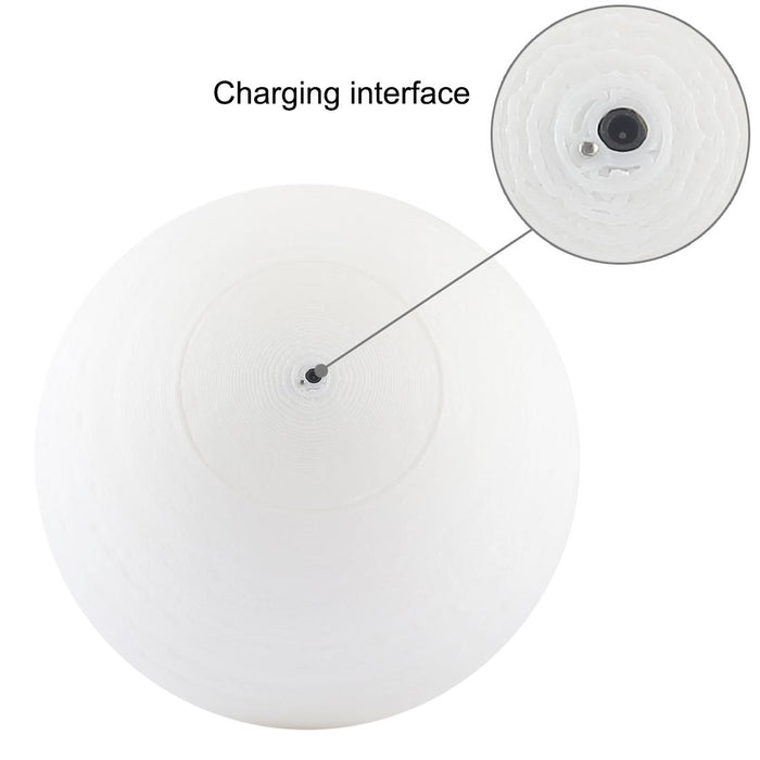 18Cm 3D Print Jupiter Lamp Touch Control Usb Charging 2-Colour Led Night Light With Wooden Base