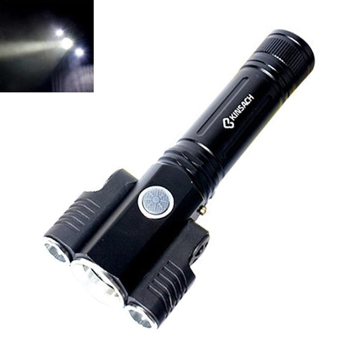 Waterproof Usb Led Flashlight With 4 Modes & 18650 Battery