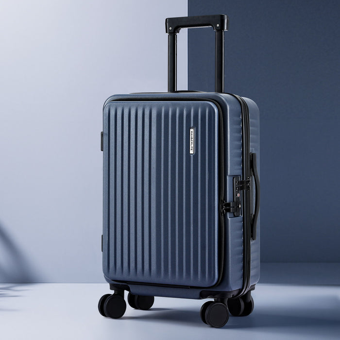 20" Luggage Suitcase Front Pocket Travel Carry On Dual Tsa Navy