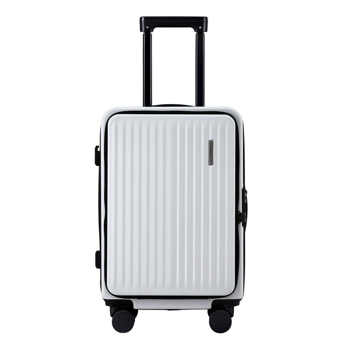 20" Luggage Suitcase Front Pocket Travel Carry On Dual Tsa White