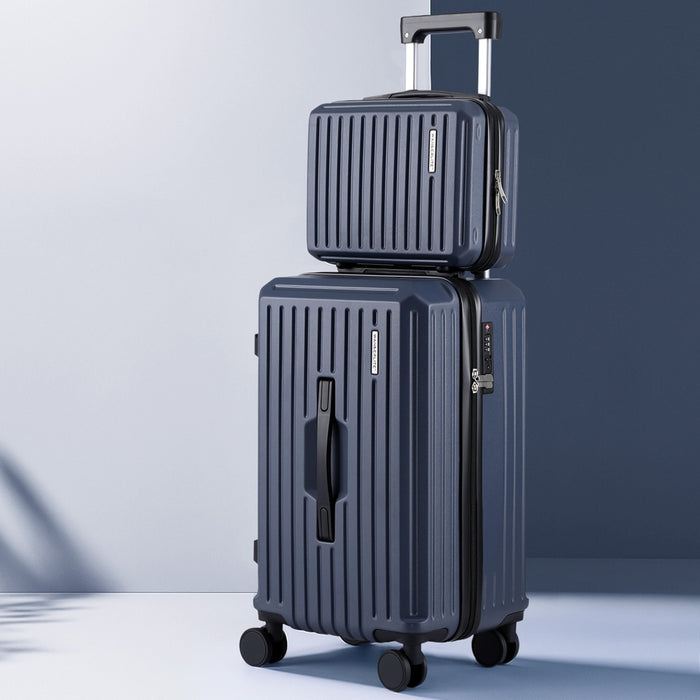 2Pcs Trunk Luggage Suitcase Travel Carry On Tsa Lock 12" 20" Navy