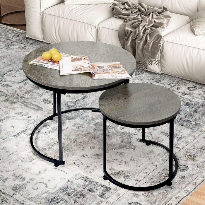 Goslash Picks Round Nesting Table Coffee Table Wood Side Table