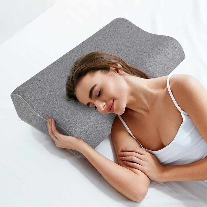 Goslash Picks Memory Foam Pillow Pillowcase Supprt Grey Rebound - 60cm x 35cm x 11cm/8cm