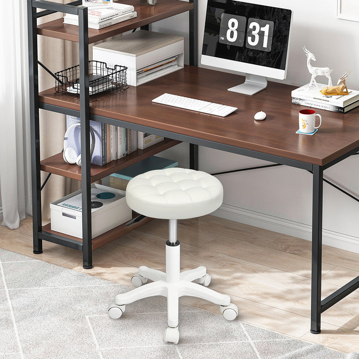 Goslash Picks 2X Rolling Bar Stool Swivel Salon Spa Chair Beige