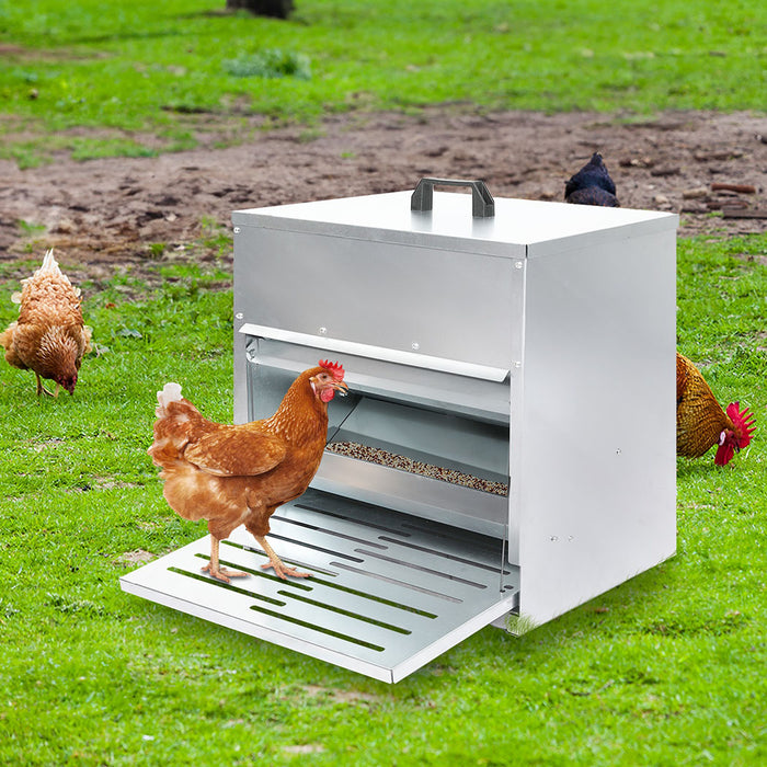 Goslash Picks 10Kg Auto Chicken Feeder Dispenser Galvanised Steel