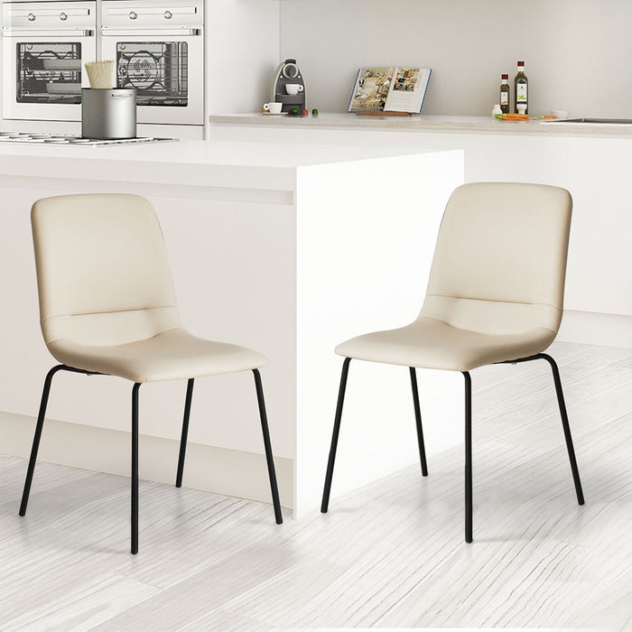 Stackable Dining Chairs Kitchen Beige Set Of 8