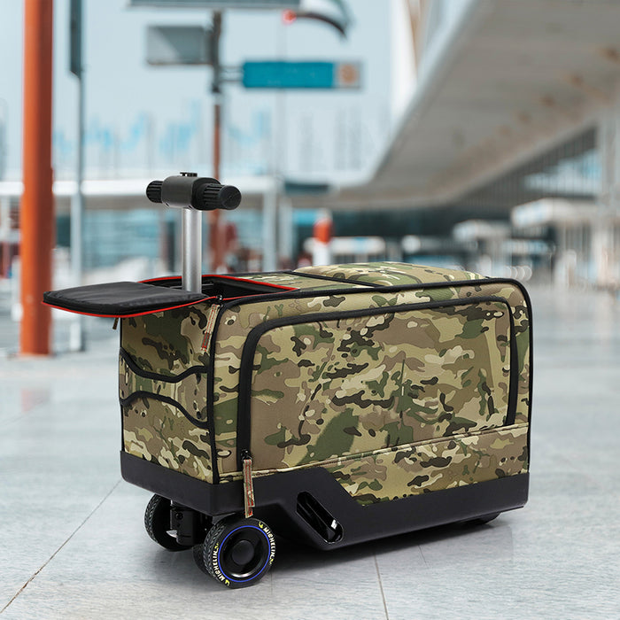 Goslash Picks 20" Electric Riding Luggage Suitcase Green Colour