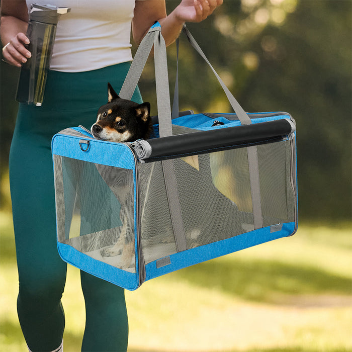 Goslash Picks 3 In 1 Pet Soft Crate Dog Cat Carrier L Size Blue
