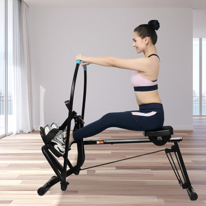 2 In 1 Rowing Machine - Black Blue