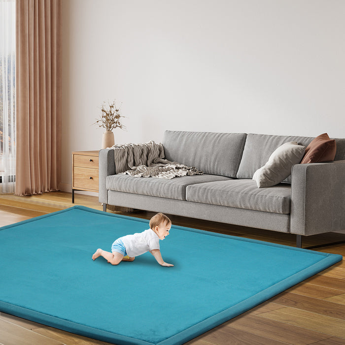 Goslash Picks Coral Velvet Area Rugs Large Mat 120X200Cm Blue