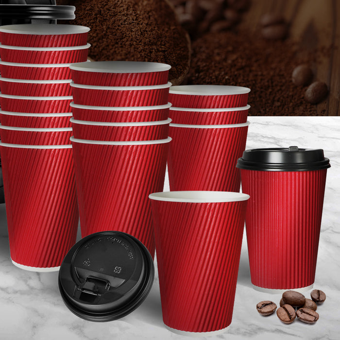 1000 Piece 12Oz / 375Ml Disposable Takeaway Coffee Red