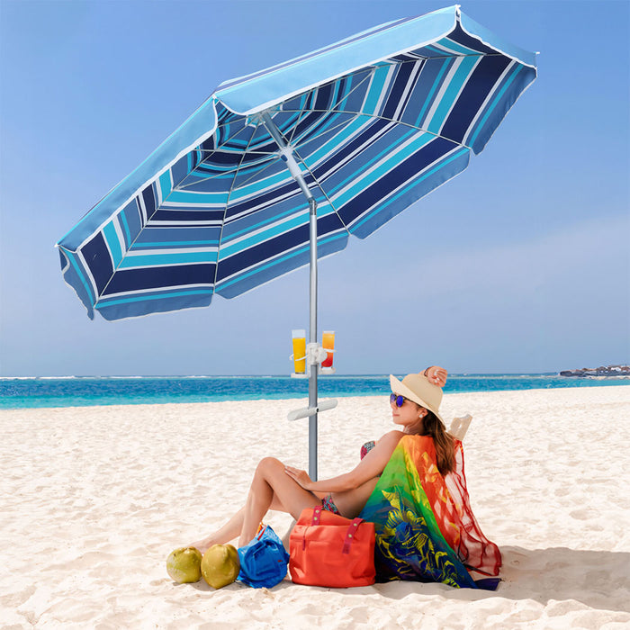 2M Outdoor Beach Umbrellas Sand Blue