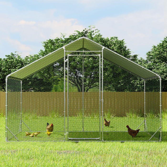 200 X 300 X 194Cm Large Metal Walk-In Chicken Coop Cage