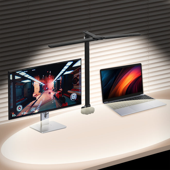 Goslash Picks Double Head Led Desk Lamp Dimmable With Clamp