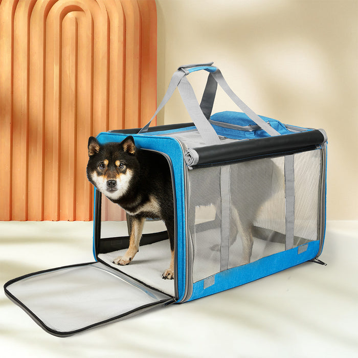 Goslash Picks 3 In 1 Pet Soft Crate Dog Cat Carrier L Size Blue