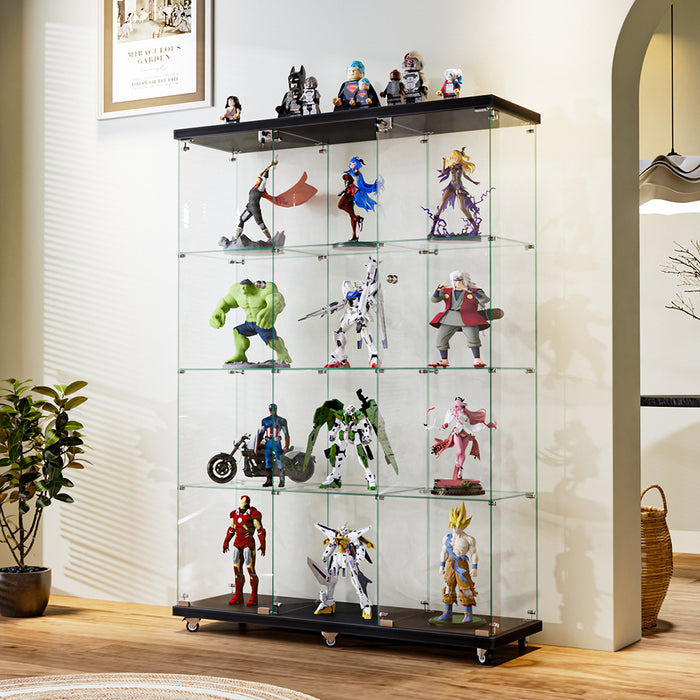 169Cm Tall Glass Display Cabinet 4 Tier