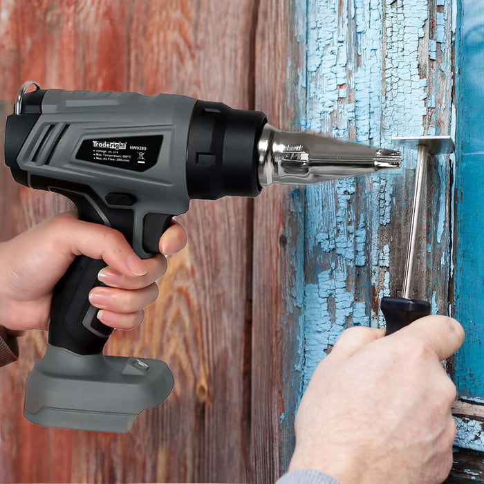 21V Heat Gun Kit 500°C Cordless 5 Nozzles