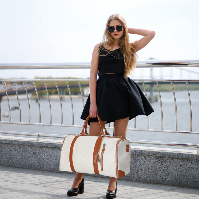 Goslash Picks Garment Bags Hanging Suit Duffel Bag Beige