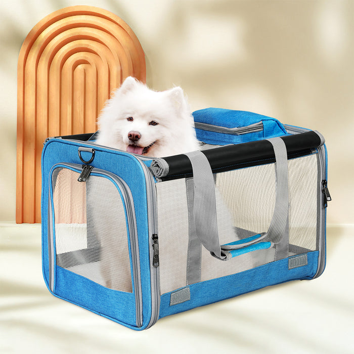 Goslash Picks 3 In 1 Pet Soft Crate Dog Cat Carrier Xl Size Blue