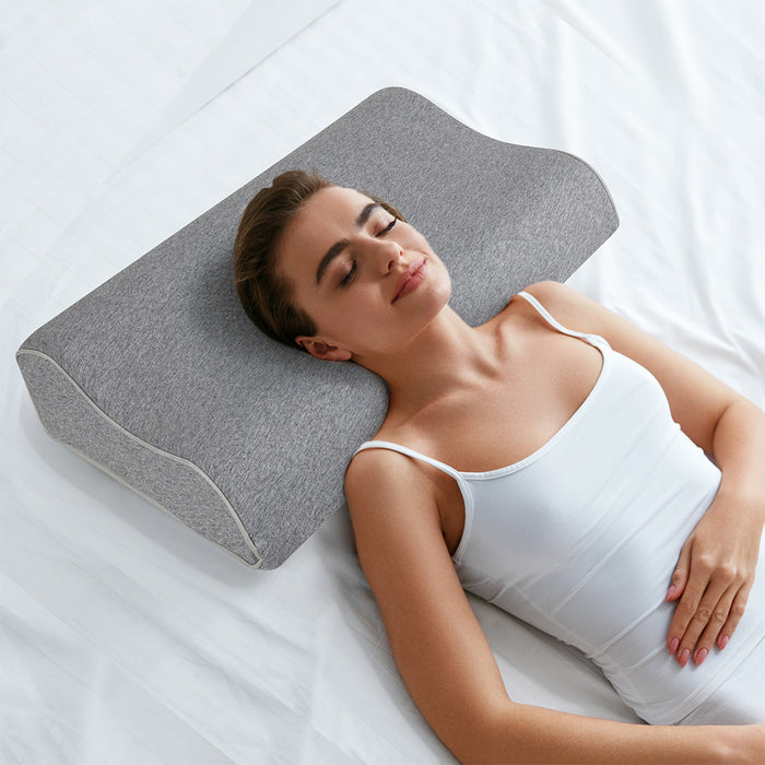 Goslash Picks Memory Foam Pillow Pillowcase Supprt Grey Rebound - 60cm x 35cm x 11cm/8cm