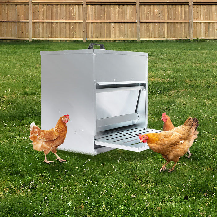 Goslash Picks 10Kg Auto Chicken Feeder Dispenser Galvanised Steel