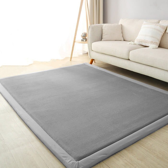 Goslash Picks Coral Velvet Area Rugs Large Mat 150X200Cm Grey