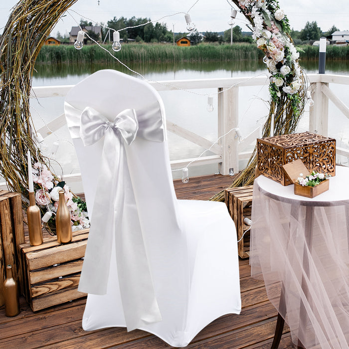 Goslash Picks 50X Satin Chair Sashes Cloth Cover Wedding
