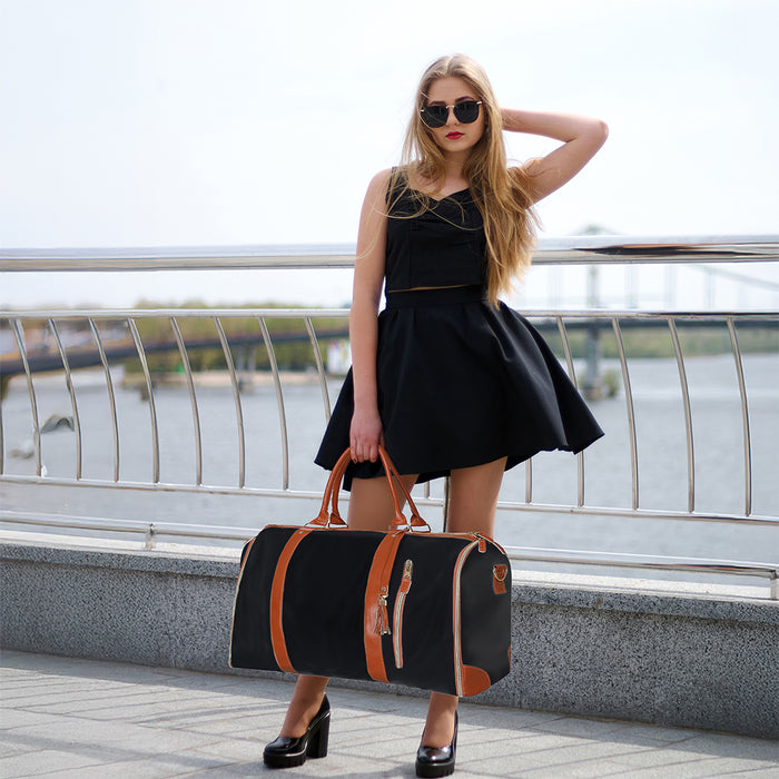 Goslash Picks Garment Bags 2 In 1 Hanging Suit Bag Black