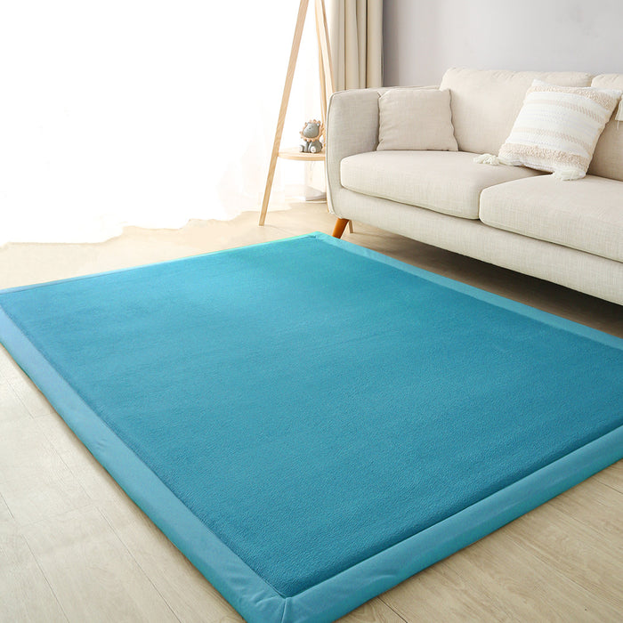 Goslash Picks Coral Velvet Area Rugs Large Mat 150X200Cm Blue