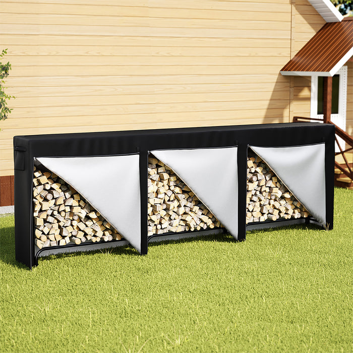 Outdoor Firewood Rack Storage With Cover