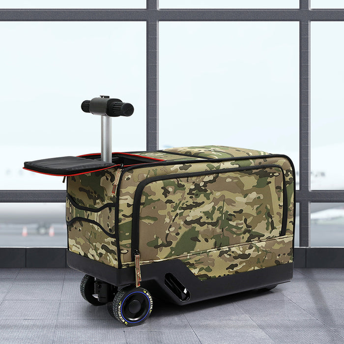 Goslash Picks 20" Electric Riding Luggage Suitcase Green Colour