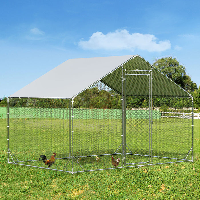 200 X 300 X 194Cm Large Metal Walk-In Chicken Coop Cage