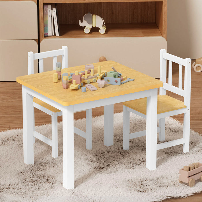 Goslash Picks Kids Table And Chairs Set Wooden 3Pcs Study Play