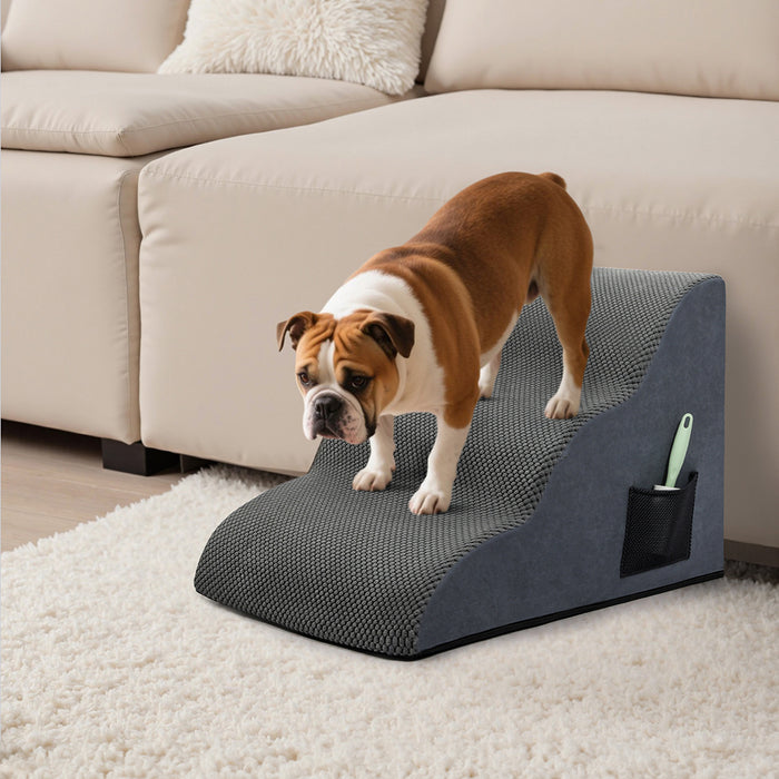 3 Steps Pet Stairs Dog Ramp High Density Foam