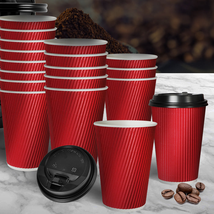 1000 Piece 12Oz / 375Ml Disposable Takeaway Coffee Red