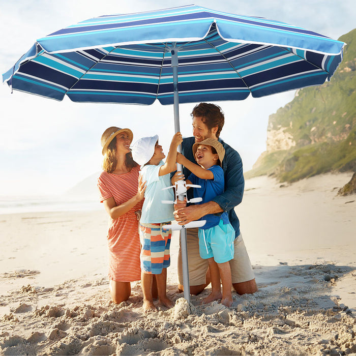 2.2M Outdoor Beach Umbrellas Sand Blue